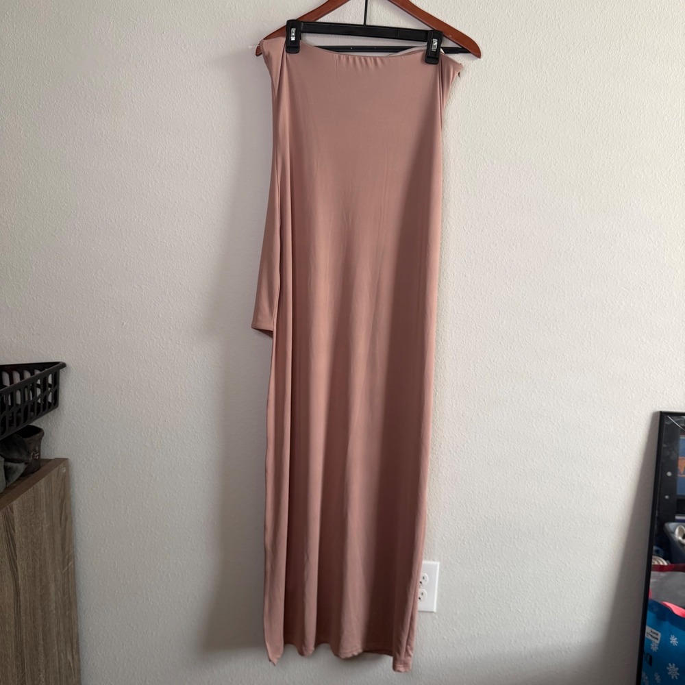 superdown Toni Slit Maxi Dress Womens Large Mocha Brown Bodycon Evening Wedding - Picture 9 of 11